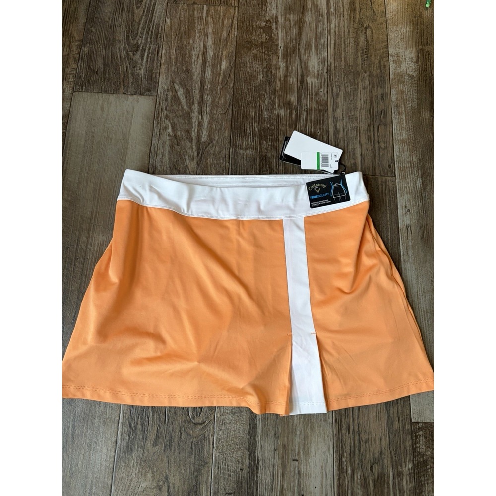 New Callaway TRUESCUPLT Golf Skort Skirt Orange Women's Size Large Dry 12 14